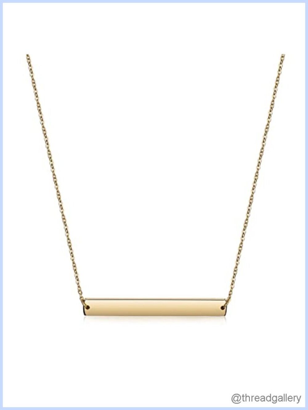 Women's Gold Plated Bar Necklace Pendant Adjustable Chain